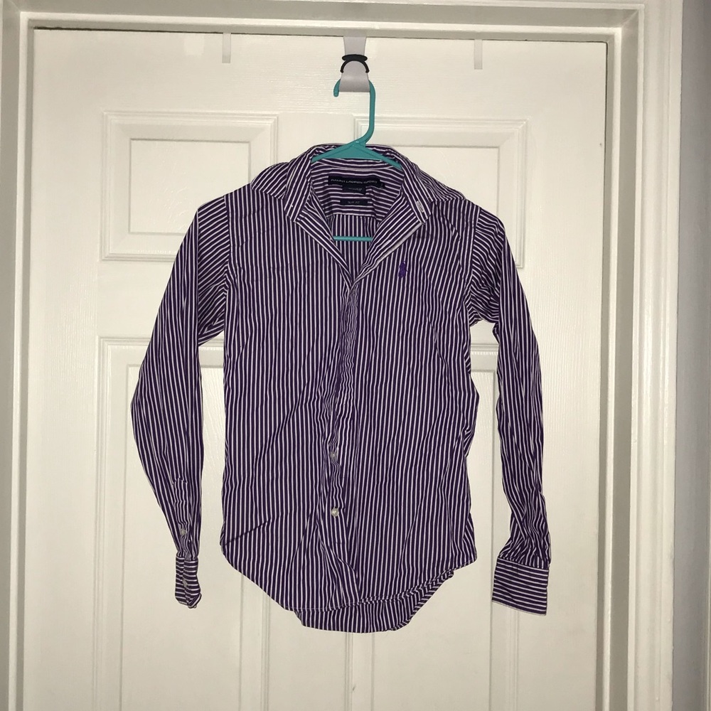 Ralph Lauren Sport Purple Stripped Button Down